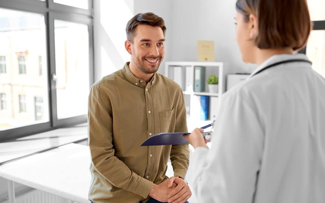 Man trying to find the right dentist for his needs in North Ridgeville